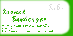 kornel bamberger business card